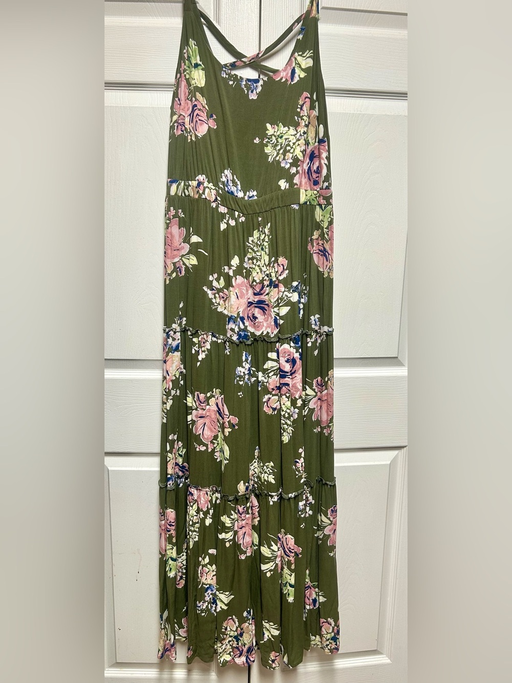 Torrid Sundress Olive Rose Floral Print Maxi Skirt